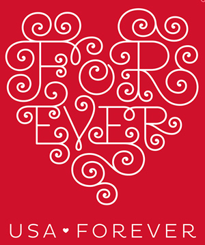 Thumbnail image of the Love Forever Heart stamps for the United States Postal Service